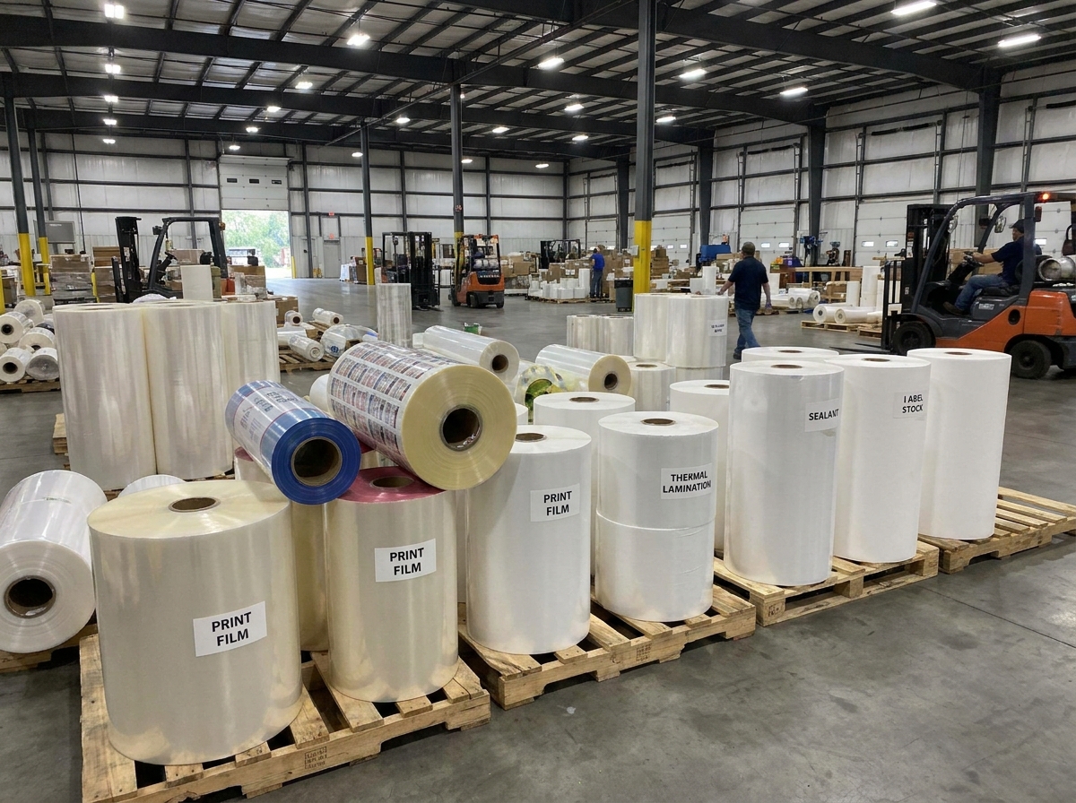 Flexible packaging film rolls manufactured by Triva Packs